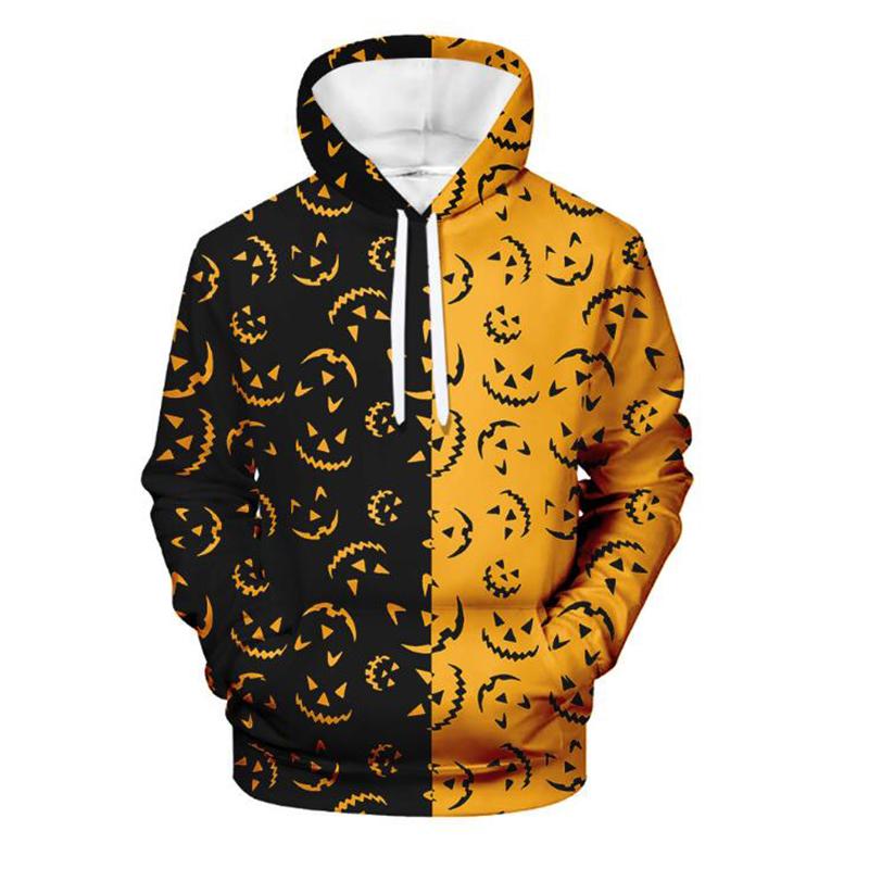 2021New Halloween Pumpkin Mens Hoodie