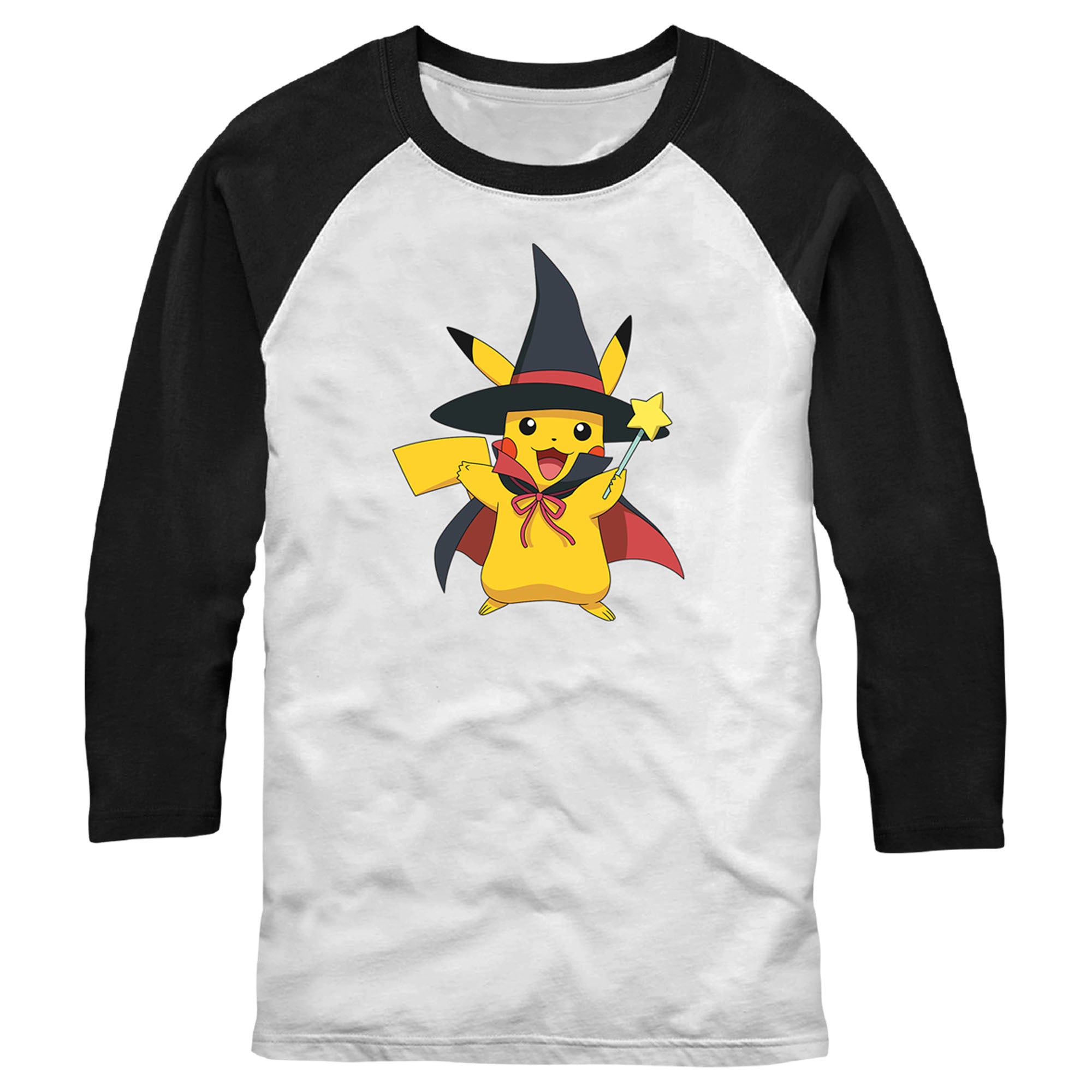 Men’S Pokemon Halloween Pikachu Magic Wand Baseball Tee