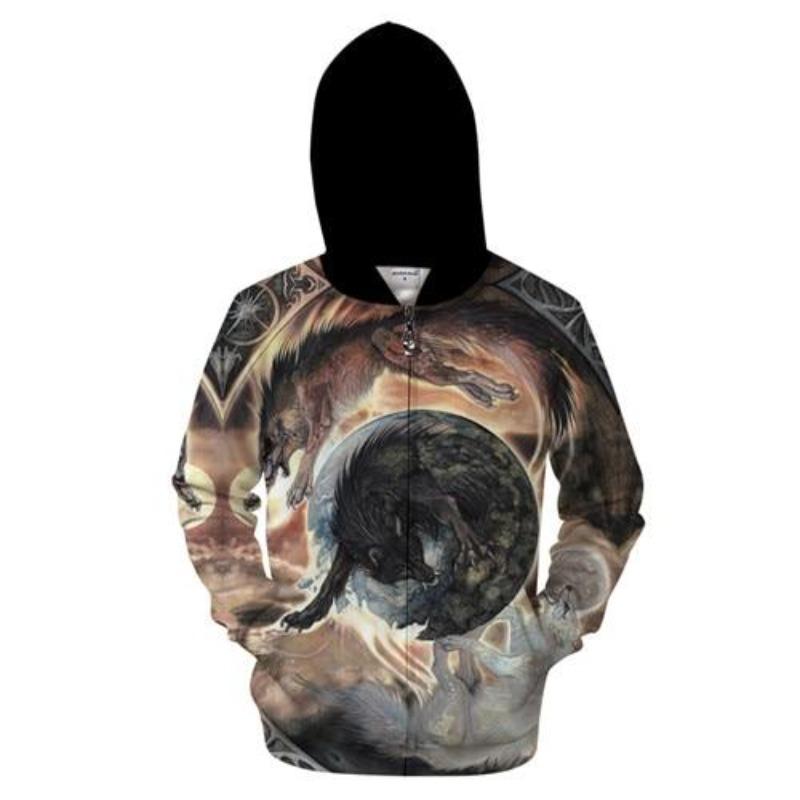 Animal Moon Zip-up Hoodie