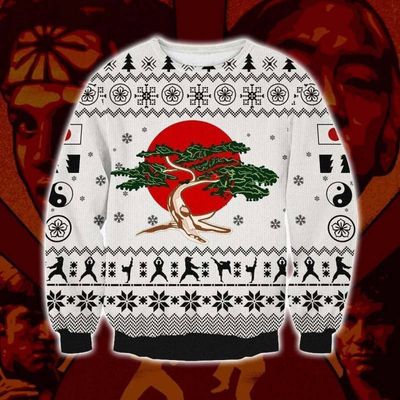 The Karate Kid Miyagi-do Knitting Pattern 3D Print Ugly Christmas Sweatshirt