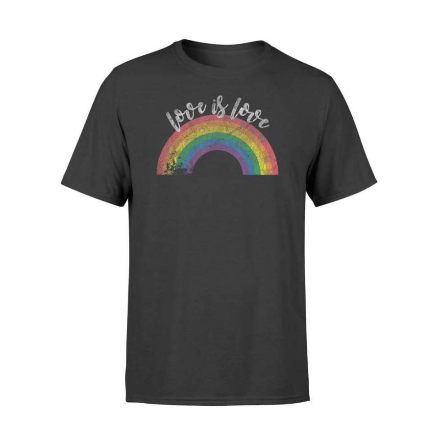 Love Is Love Shirt – Gay Pride Shirt Vintage Rainbow LGBT Men – Standard T-shirt