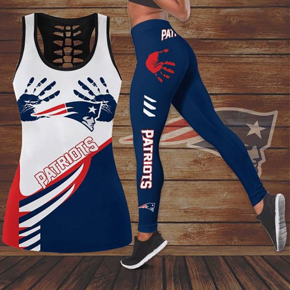 Gift For Wife Gift For Her New England Patriots Hollow Tank Top Leggings