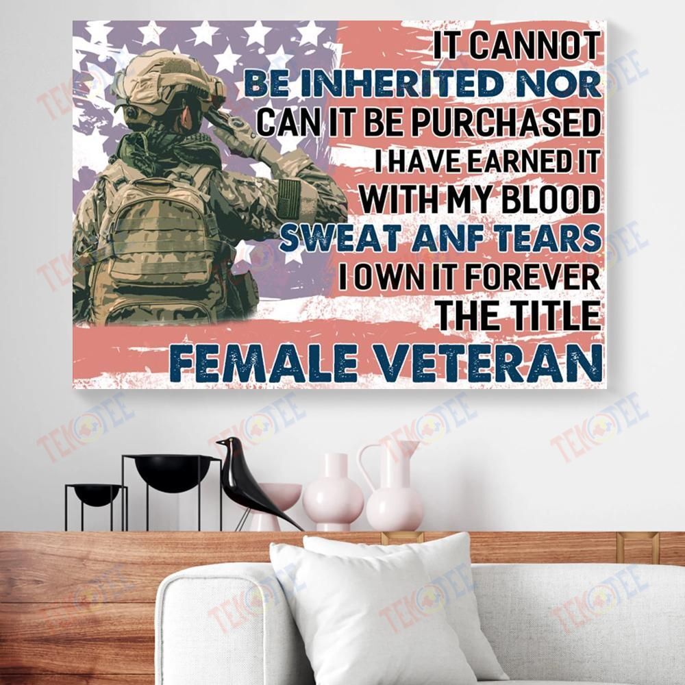 Canvas Art Prints It Cannot Be Inherited Nor Female Veteran Canvas Wall Art Home Decoration