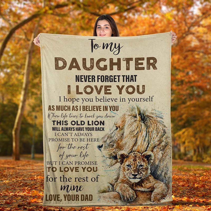 Skitongifts Blanket For Sofa Throws, Bed Throws Blanket – Lion To My Daughter This Old Lion-Tt0612