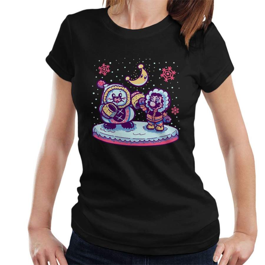 Snow Moon Mario Odyssey Winter Snow Kingdom Women’s T-Shirt