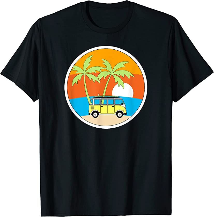 Vintage Vans Retro Surfboard Camper Van Beach Van Life T-Shirt