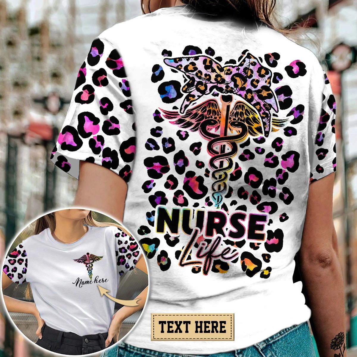 Custom Nurse Leopard Pattern 3D All Over