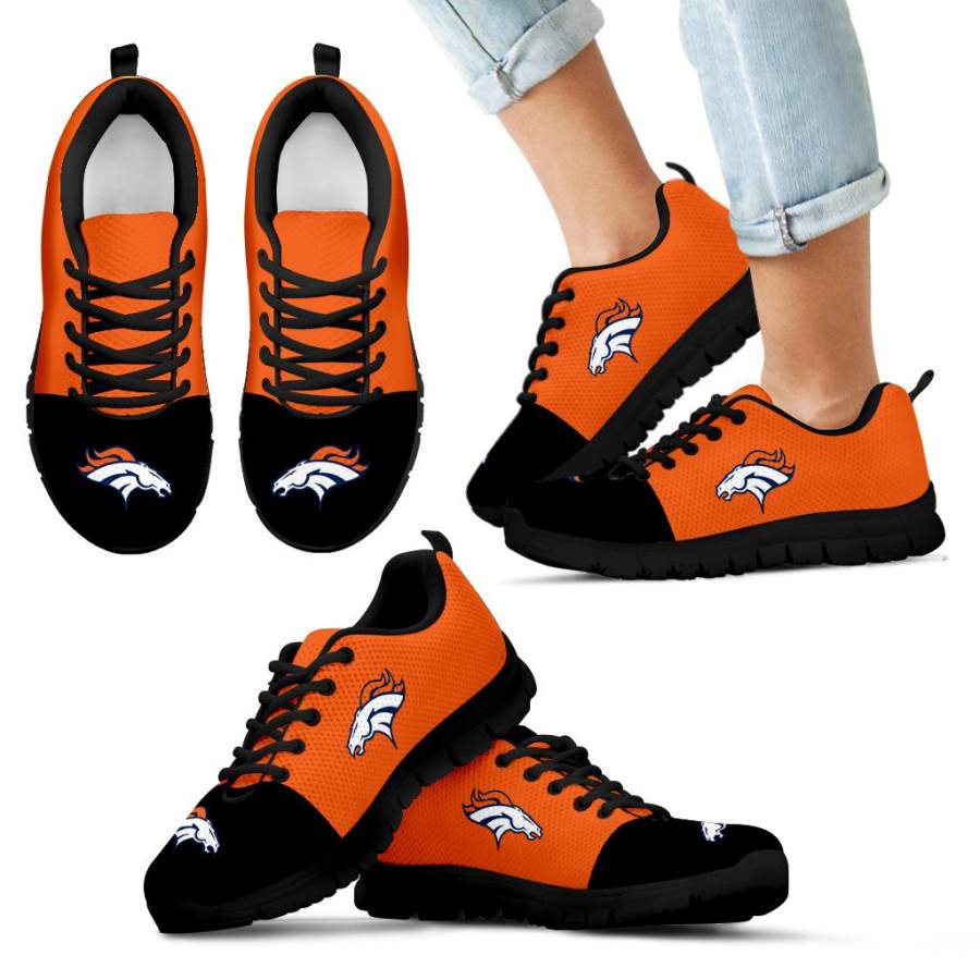 Two Colors Aparted Denver Broncos Sneakers