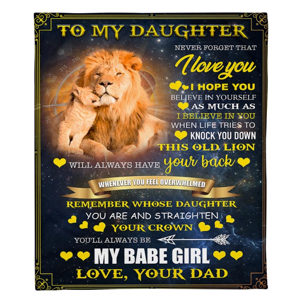 To My Daughter My Babe Girl Fleece Blanket Family Gift Home Decor Bedding Couch Sofa Soft And Comfy Cozy