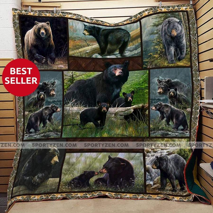 American Black Bears Animal All season Quilt Throw Blanket