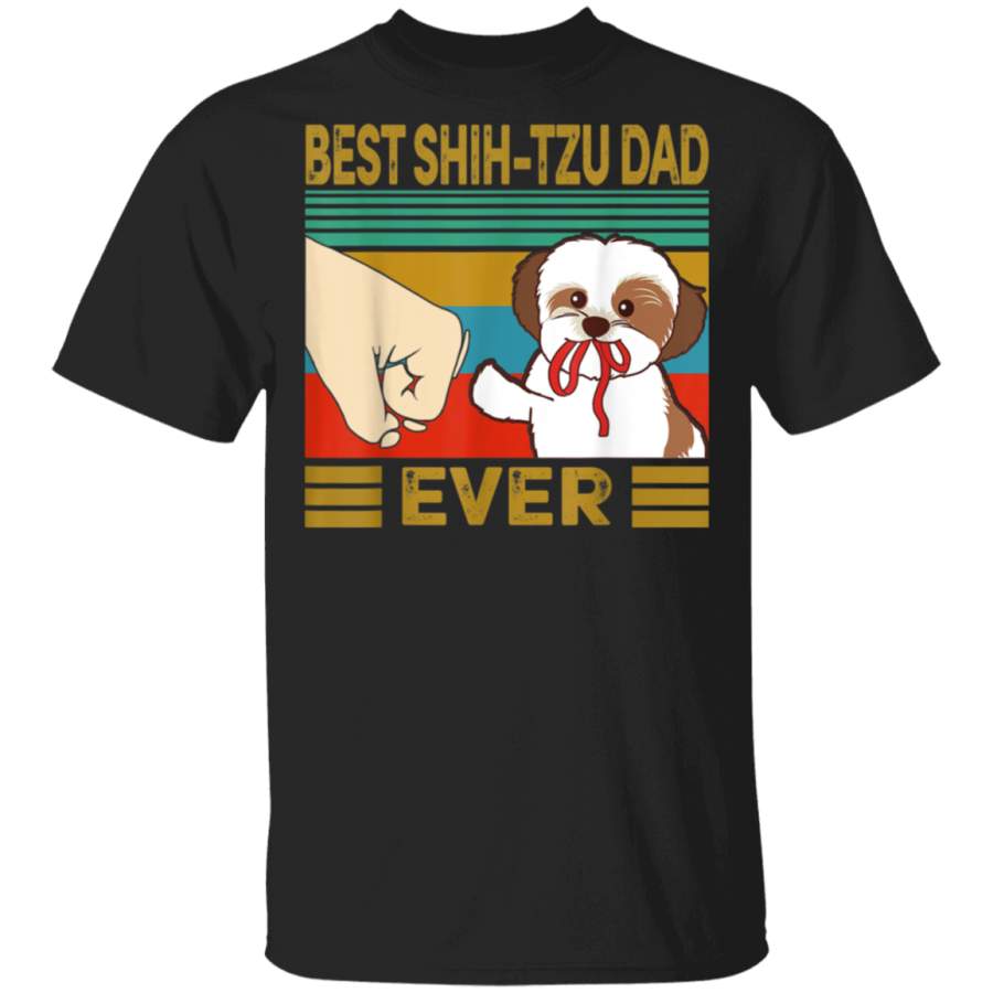 Vintage Best Dog ShihTzu Dad Ever Bump Funny Gift For Women TShirt