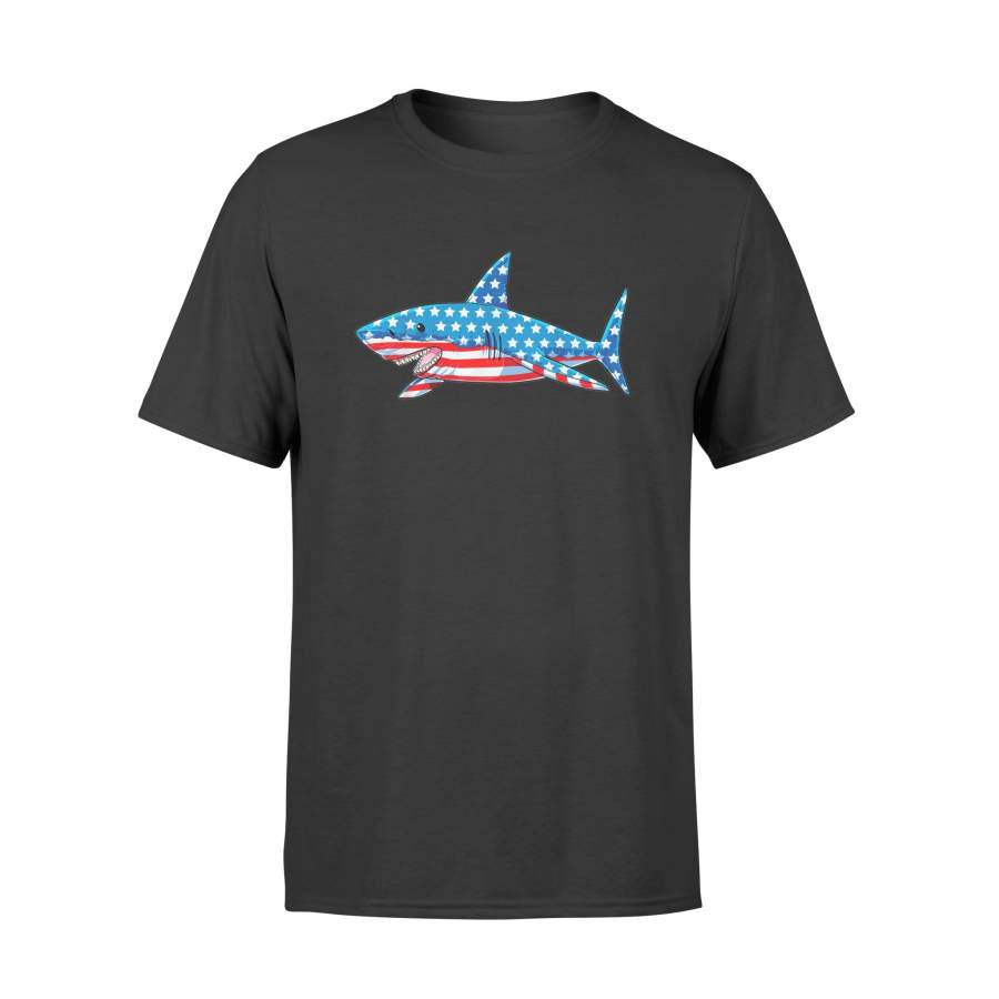 4th of July Shark American Flag T shirt – Standard T-shirt