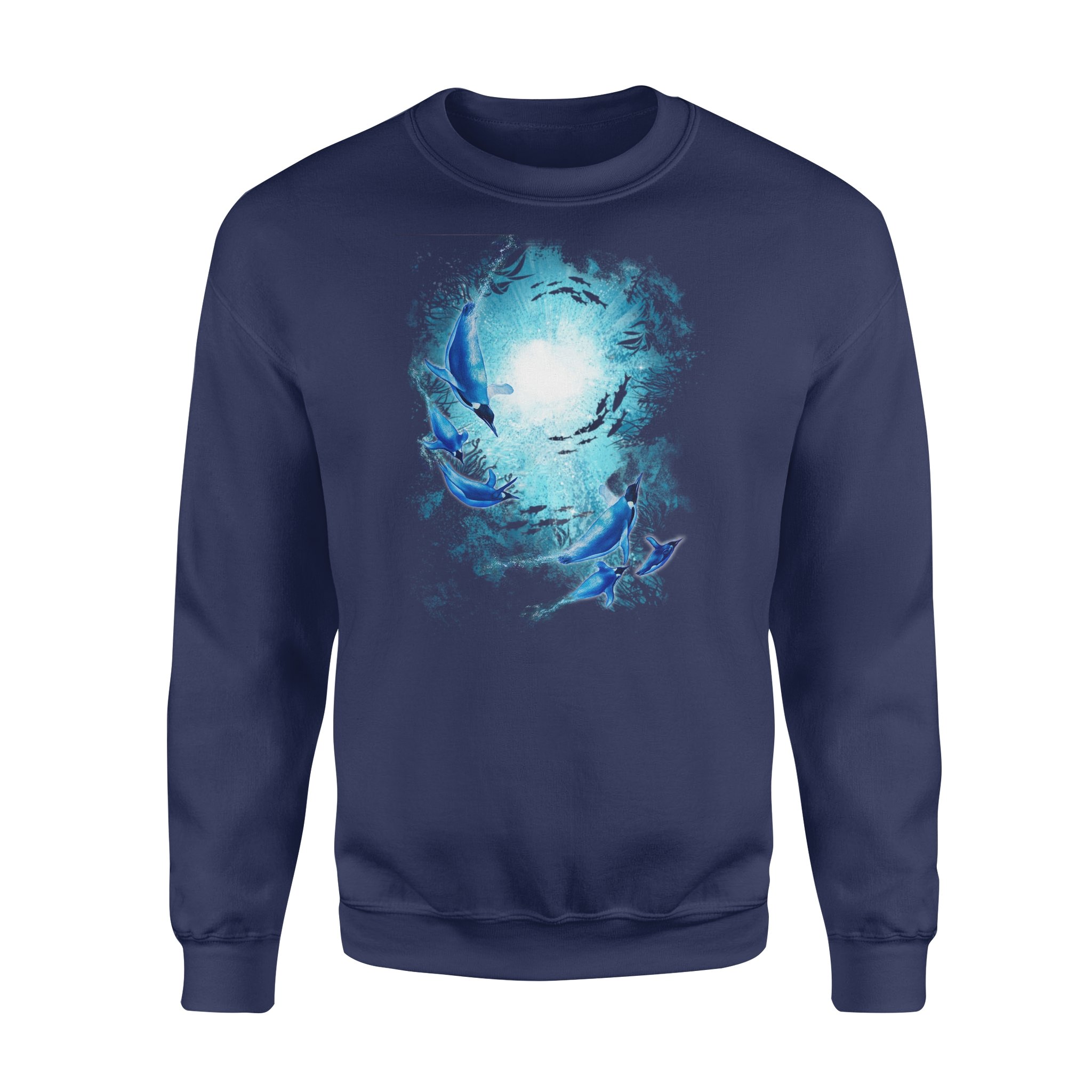 Penguin in the deep ocean – Standard Crew Neck Sweatshirt, Gift for you, gift for her, gift for him, gift for penguin lover