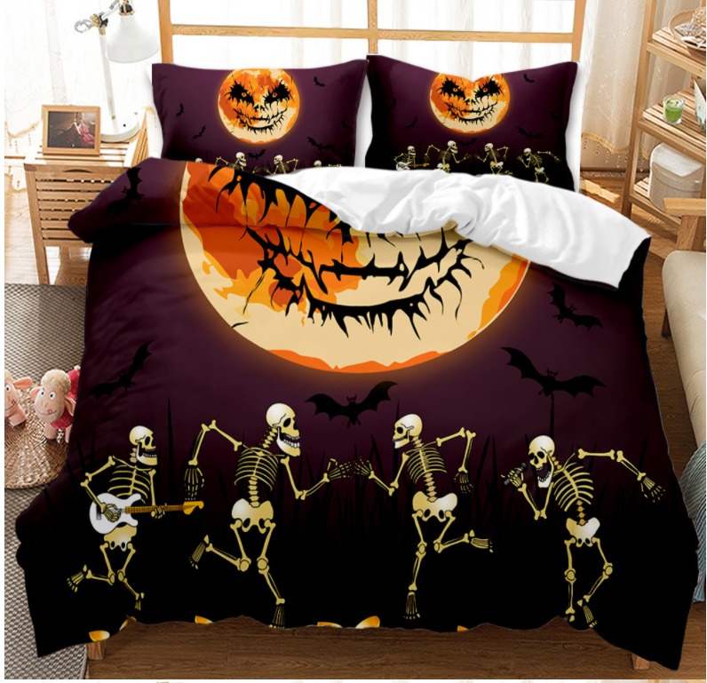 3D Halloween Skeleton Quilt Cover Set Bedding Set Duvet Cover Pillowcases 9