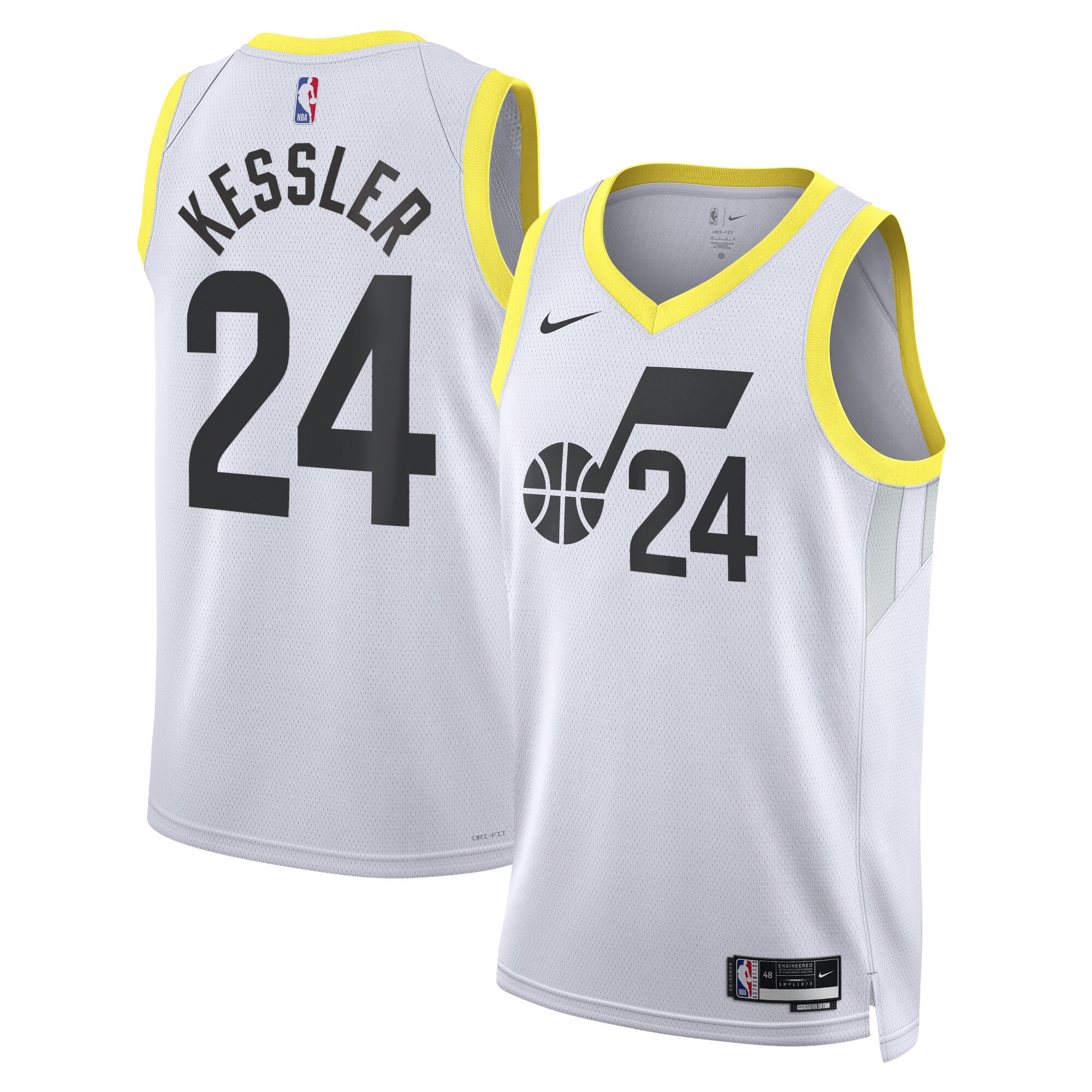 Utah Jazz Association Edition Swingman Jersey – White – Walker Kessler – Unisex