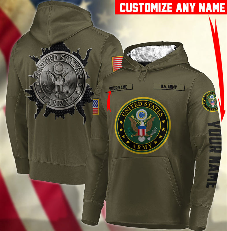 Personalized Us Army American Veteran Hoodie - Intercept Inter National