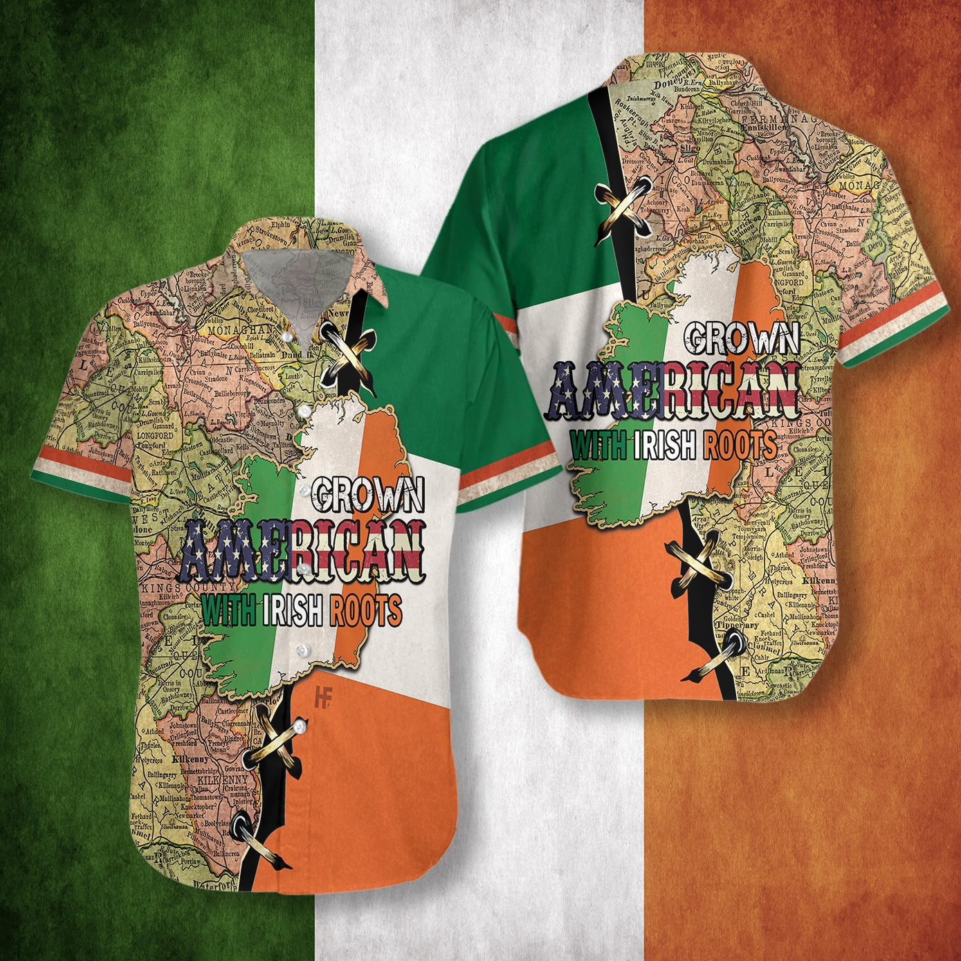American Grown With Irish Roots Hawaiian Shirt