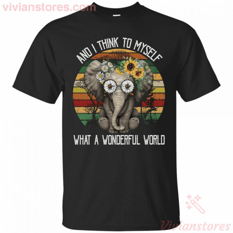 And I Think To myself What a Wonderful World Vintage Elephant T-Shirt