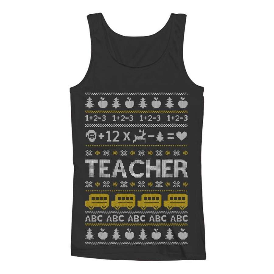 Teacher Ugly Christmas sweater Women Tank Top