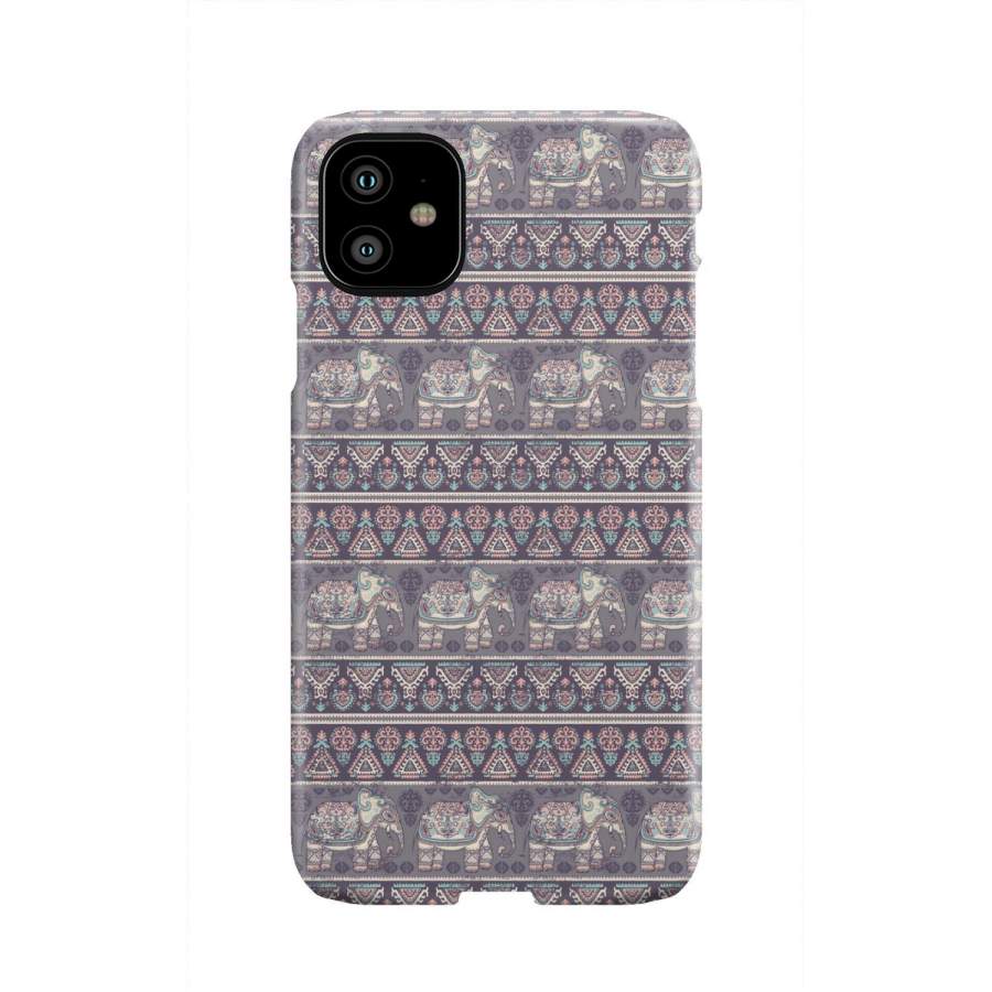 Black Elephant Aztec Pattern Print Iphone & Android Phone Cases