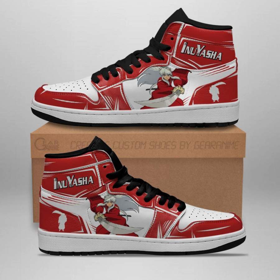 Inuyasha Fight High Top Shoes Inuyasha Sneakers Leather Shoes