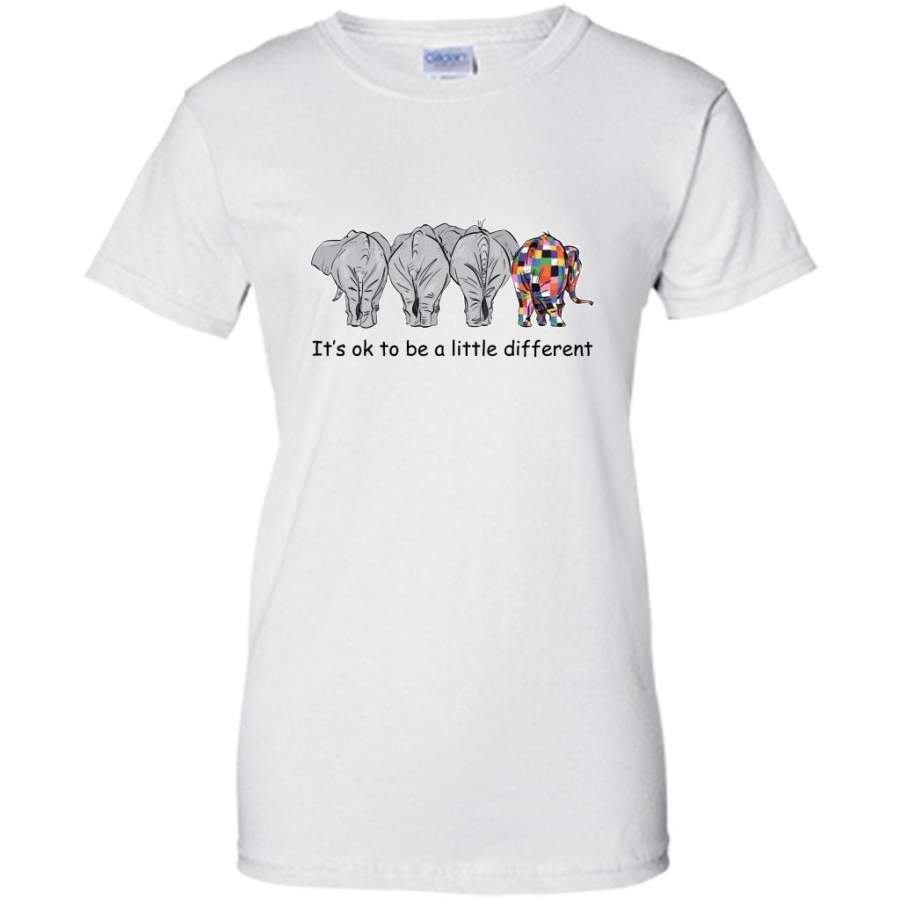 It’s Ok To Be A Little Different, Funny Elephant Design – Gildan Women Shirt