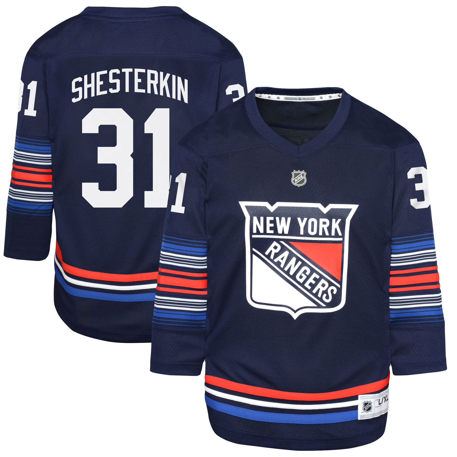 Youth New York Rangers Igor Shesterkin Navy Alternate Player Jersey