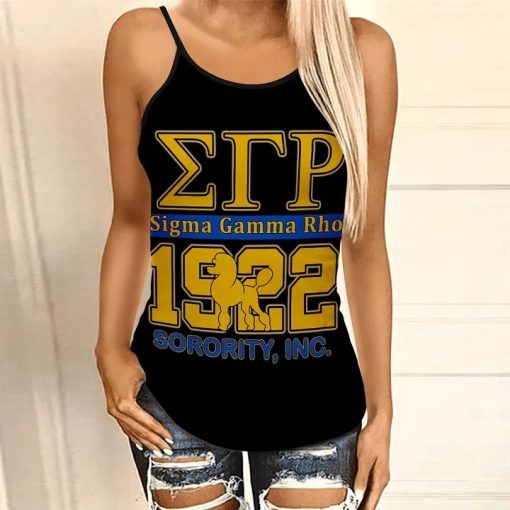 Lux Sigma Gamma Rho Since 1922 Criss-Cross Tank Top