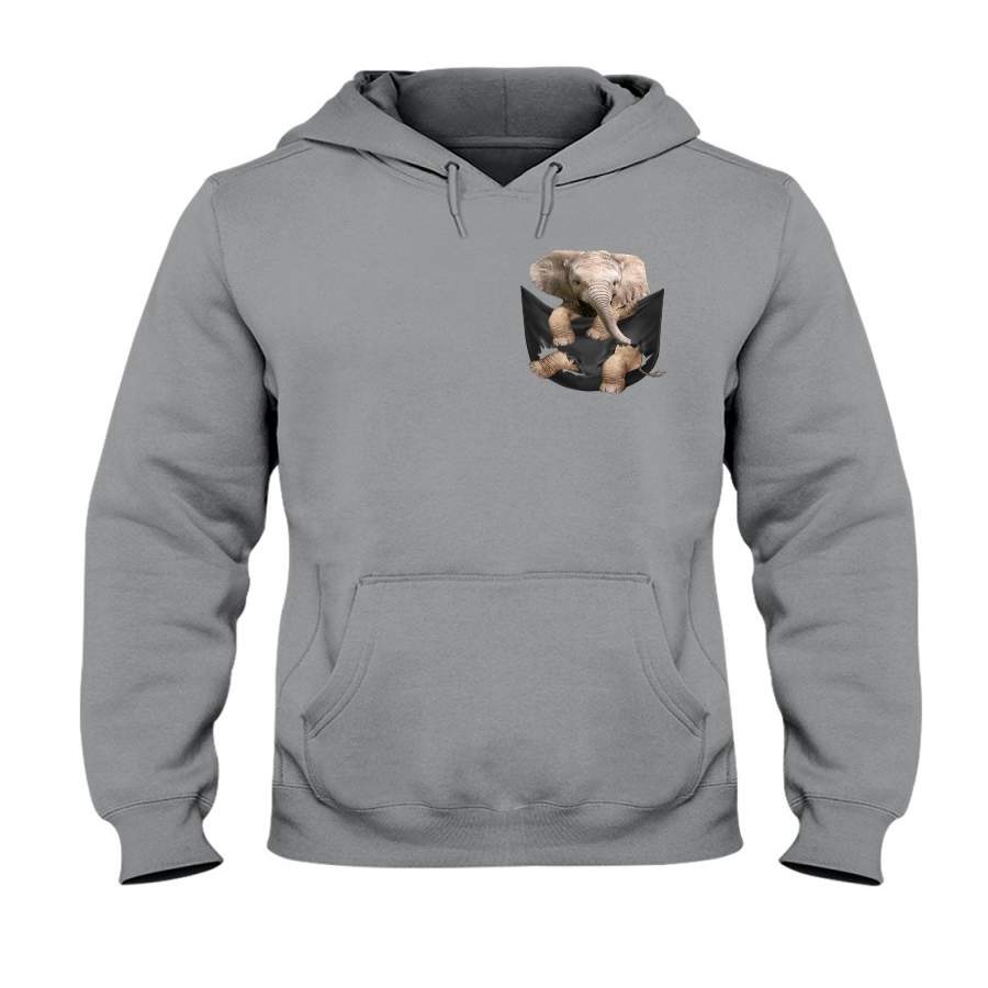 Small Elephant In Pocket For Elephant Lovers Hoodie