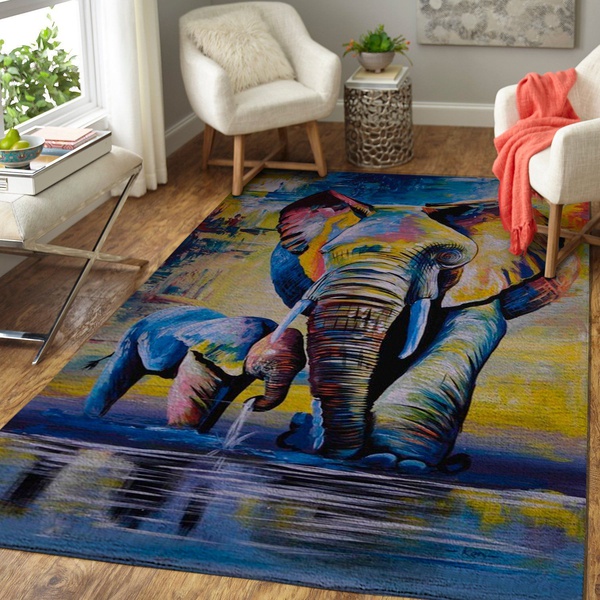 Mama  Baby Elephant Area Rug 1910163 OFD