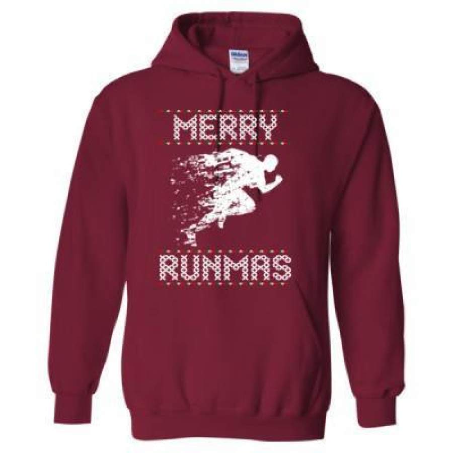 AGR Merry Runmas Ugly Christmas Sweater – Heavy Blend™ Hooded Sweatshirt