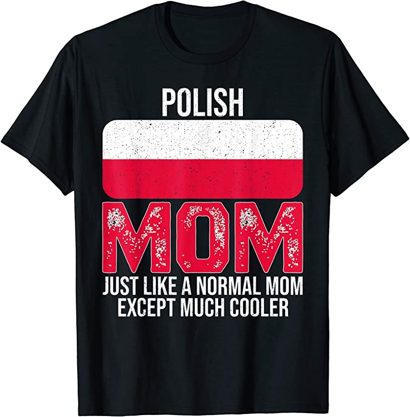 Vintage Polish Mom Poland Flag Design Mother’s Day T-Shirt