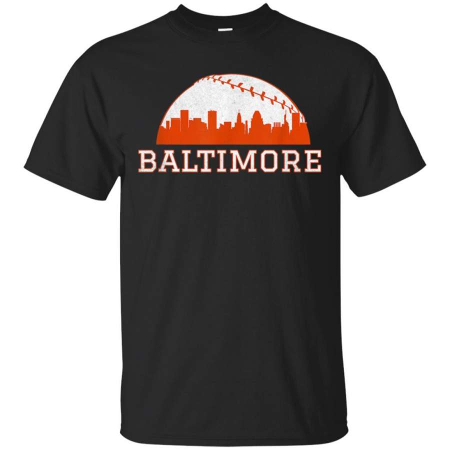 Vintage Downtown Baltimore MD Baseball Skyline Shirt