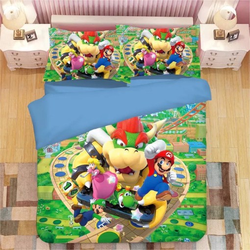 Super Mario Bros 2 Duvet Cover Pillowcase Home Decor 3D Bedding Set 6442