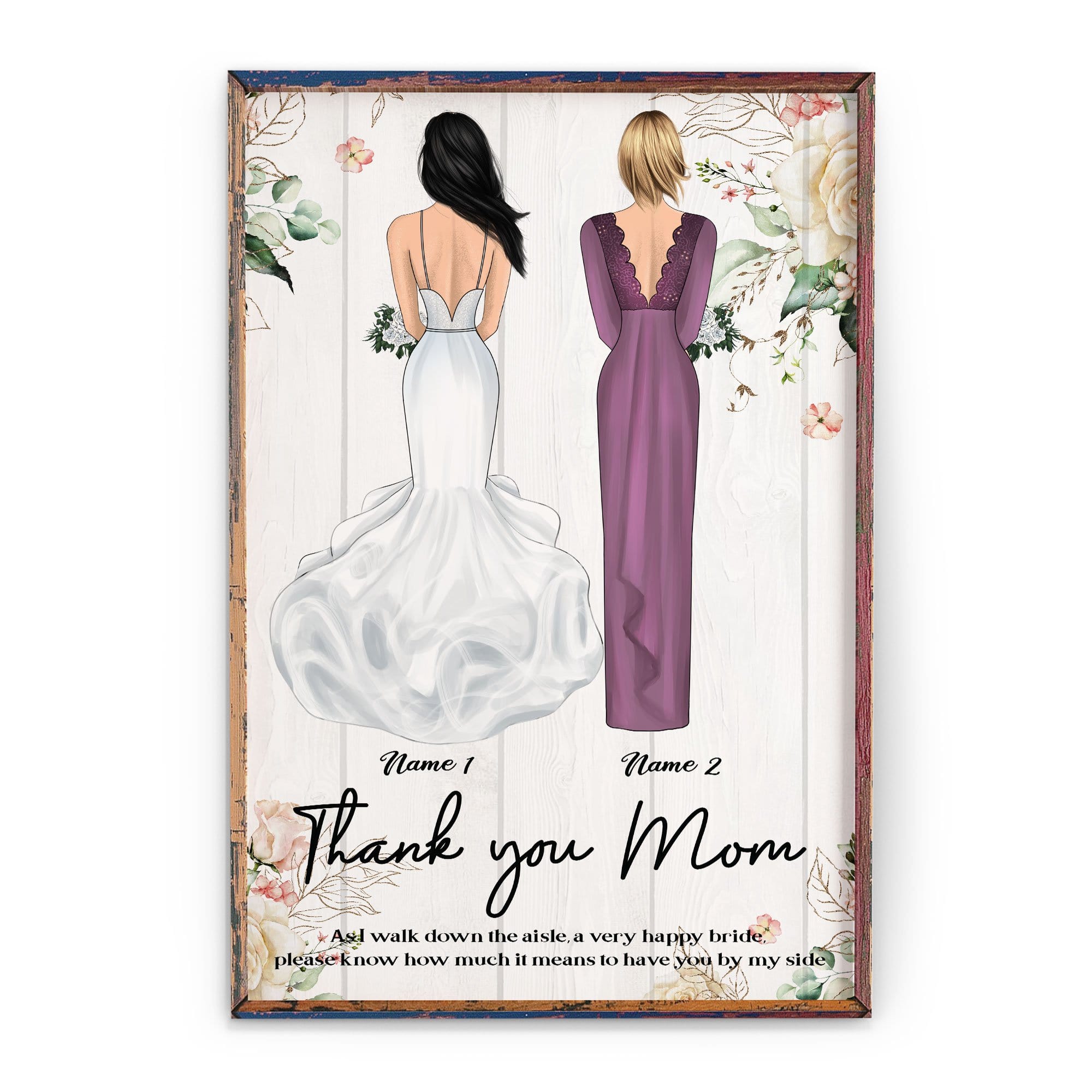 How Much Happy I Am To Have You By My Side Mom, Wedding Custom Poster/Canvas, Gift For Mom