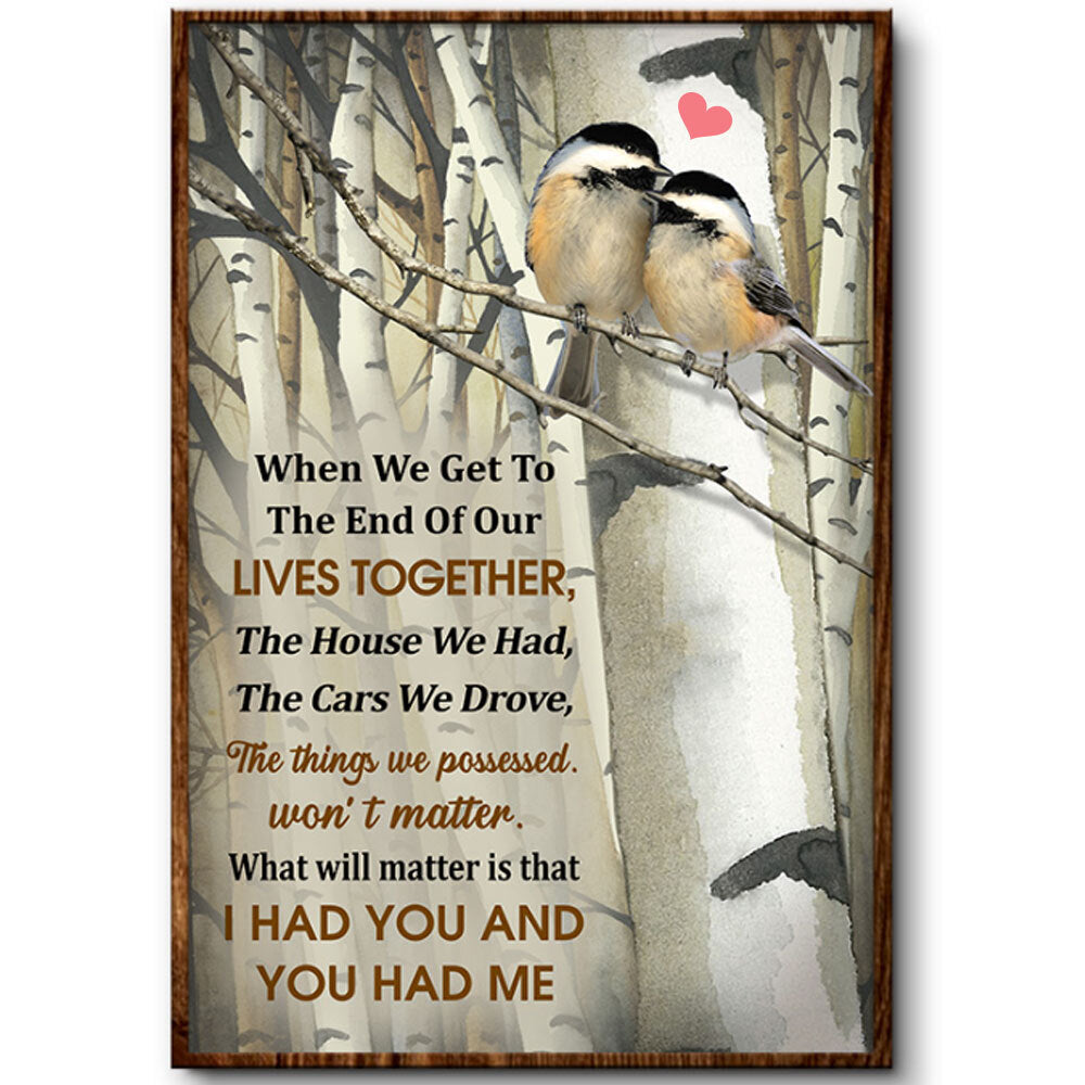 When We Get Love Bird Family Old Couple Vertical Poster & Canvas Home Decor Wall Art Visual Art