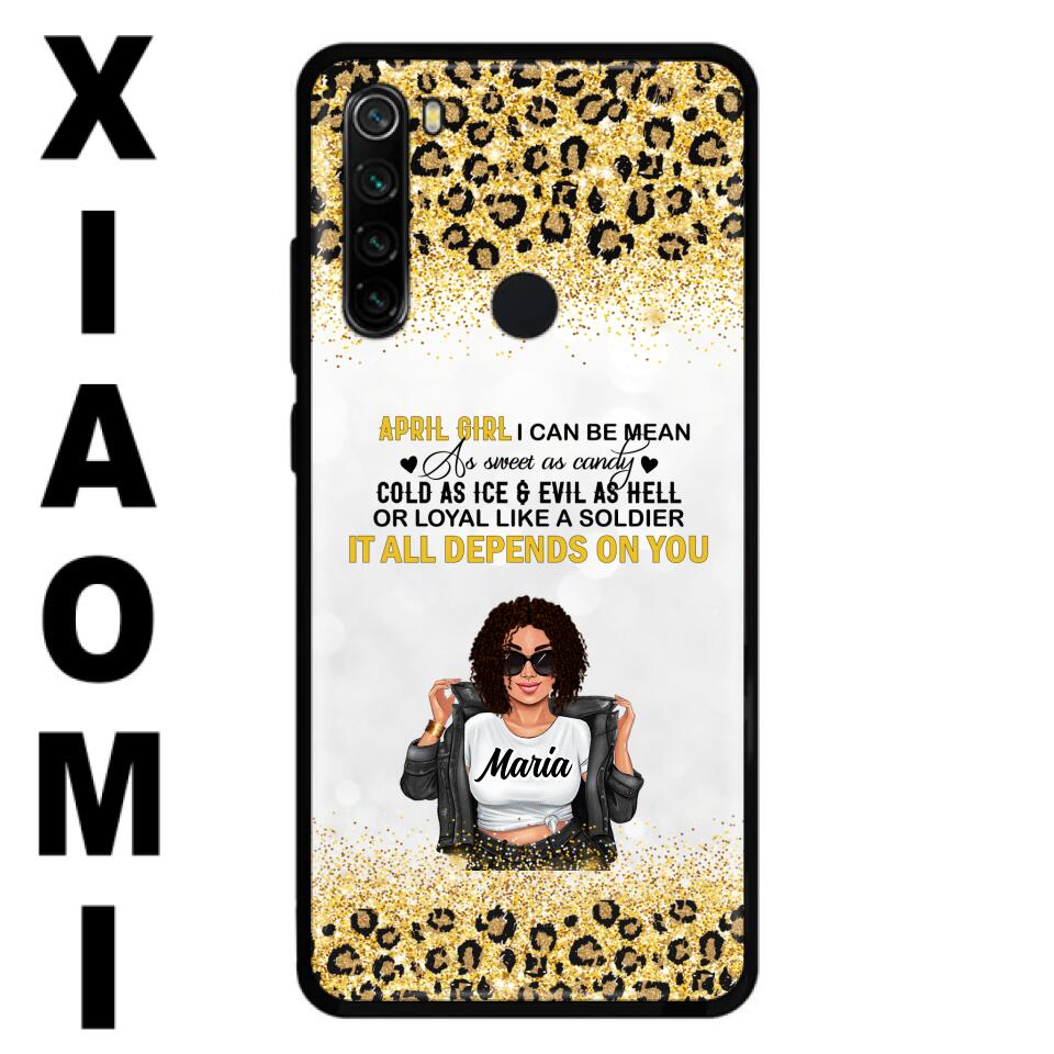 Custom Personalized Girl Month Phone Case – Gift Idea For Girl/ Friend – April Girl I Can Be Mean – Case For Xiaomi, Oppo And Huawei