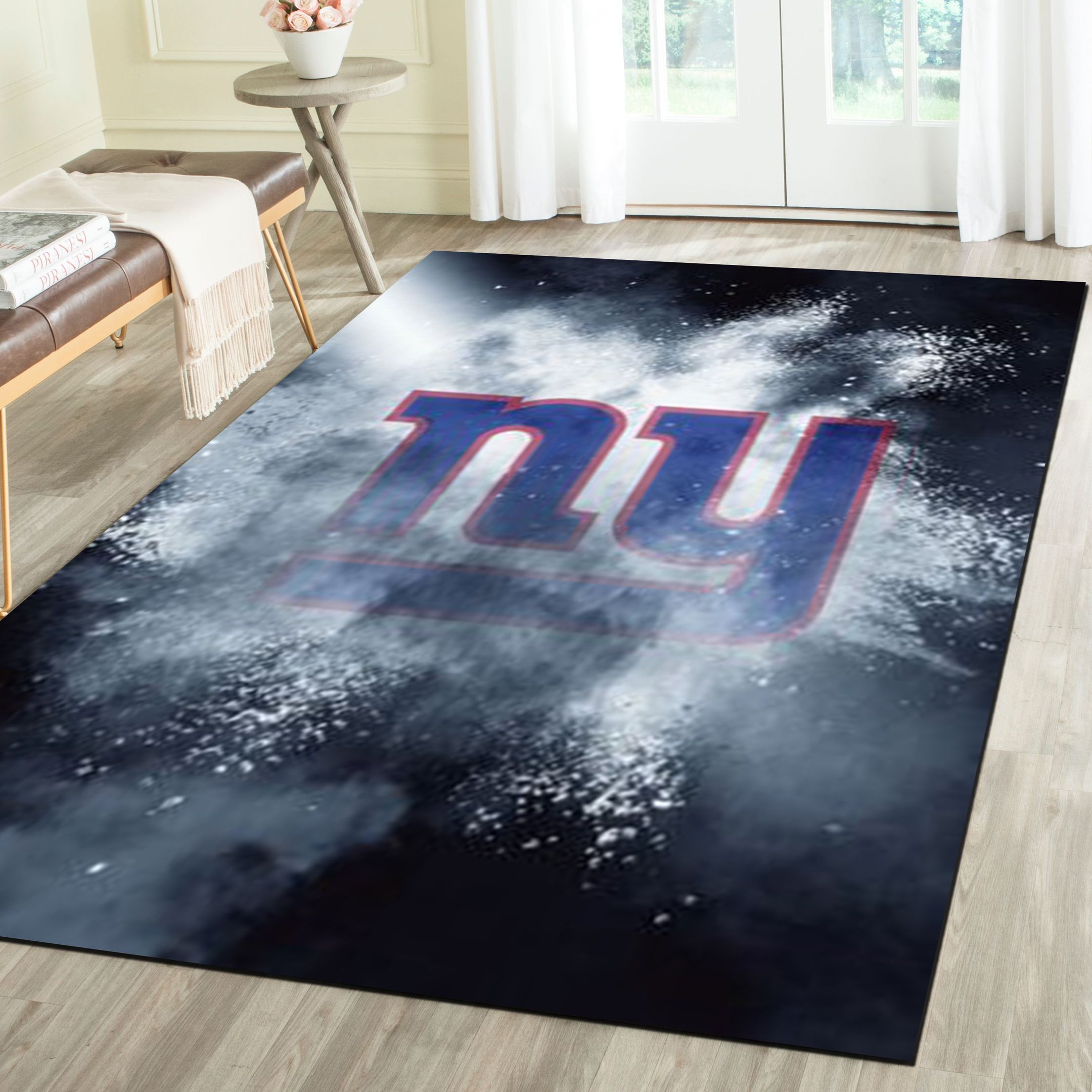 New York Giants Rug, Football Team Living Room Carpet, Man Cave Floor Mat