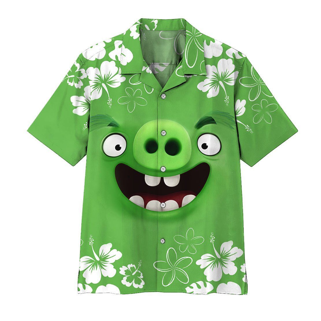 Gearhumans Gearhuman Angry Bird Pig Hawaiian Shirt Ha106873