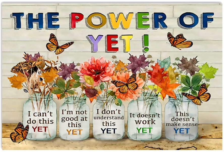 Vintage Power Of Yet Teacher Doesn’T Make Sense Poster Art Print      Home Decor Gift For Men Women Family Frd On Birthday Xmas