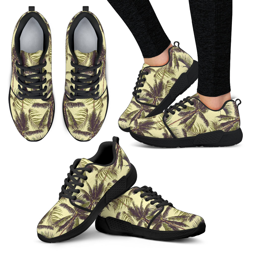 Vintage Palm Tree Pattern Print Women’S Athletic Shoes