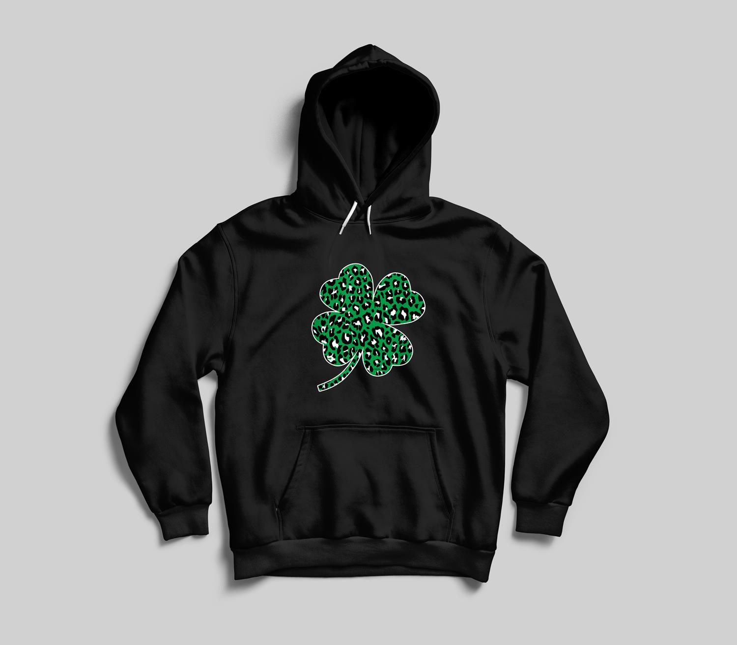 Green Leopard Clover Lucky Leaf St Patricks Day ASM Youth hoodie