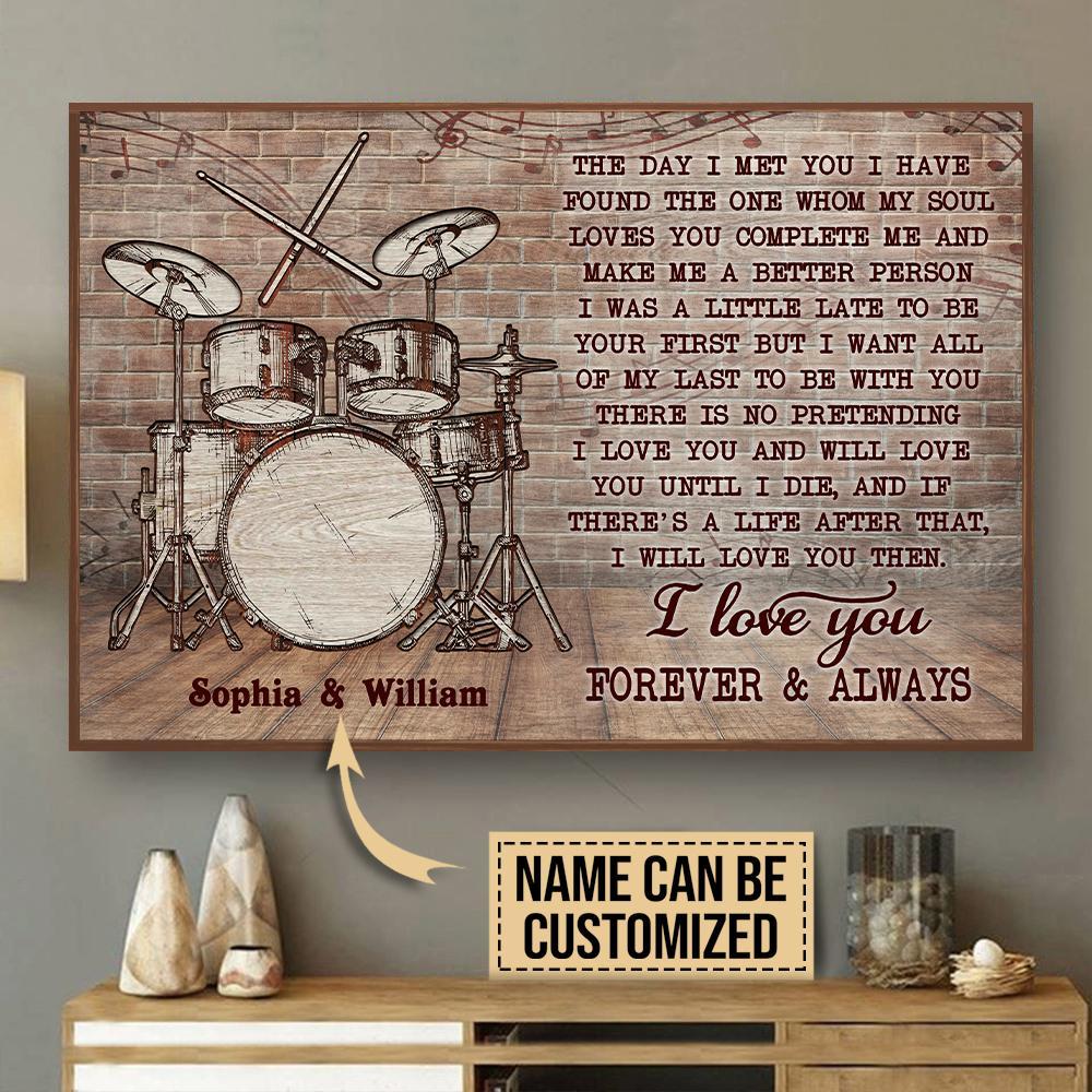 Aeticon Gifts Personalized Drum Band The Day I Met You Canvas Mom Dad Gift Home Decor