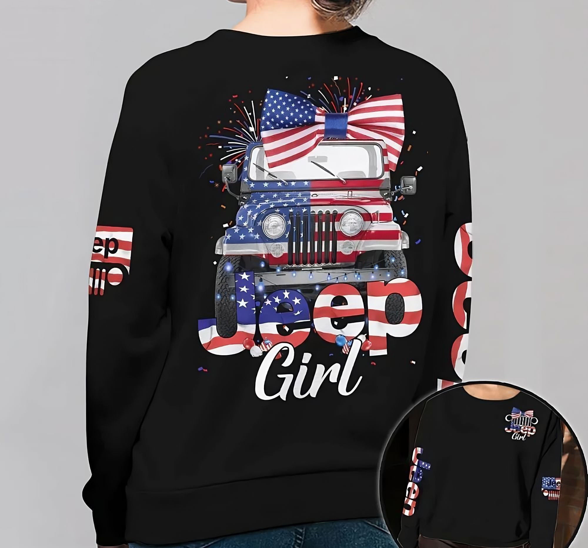 Jeep Girl Independence Day All Over Print Sweatshirt