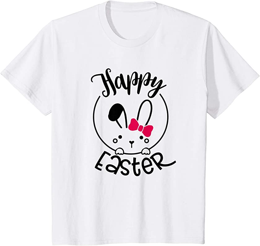 Kids Happy Easter Bunny Lover Christian Easter Day Gift For Girl T-Shirt