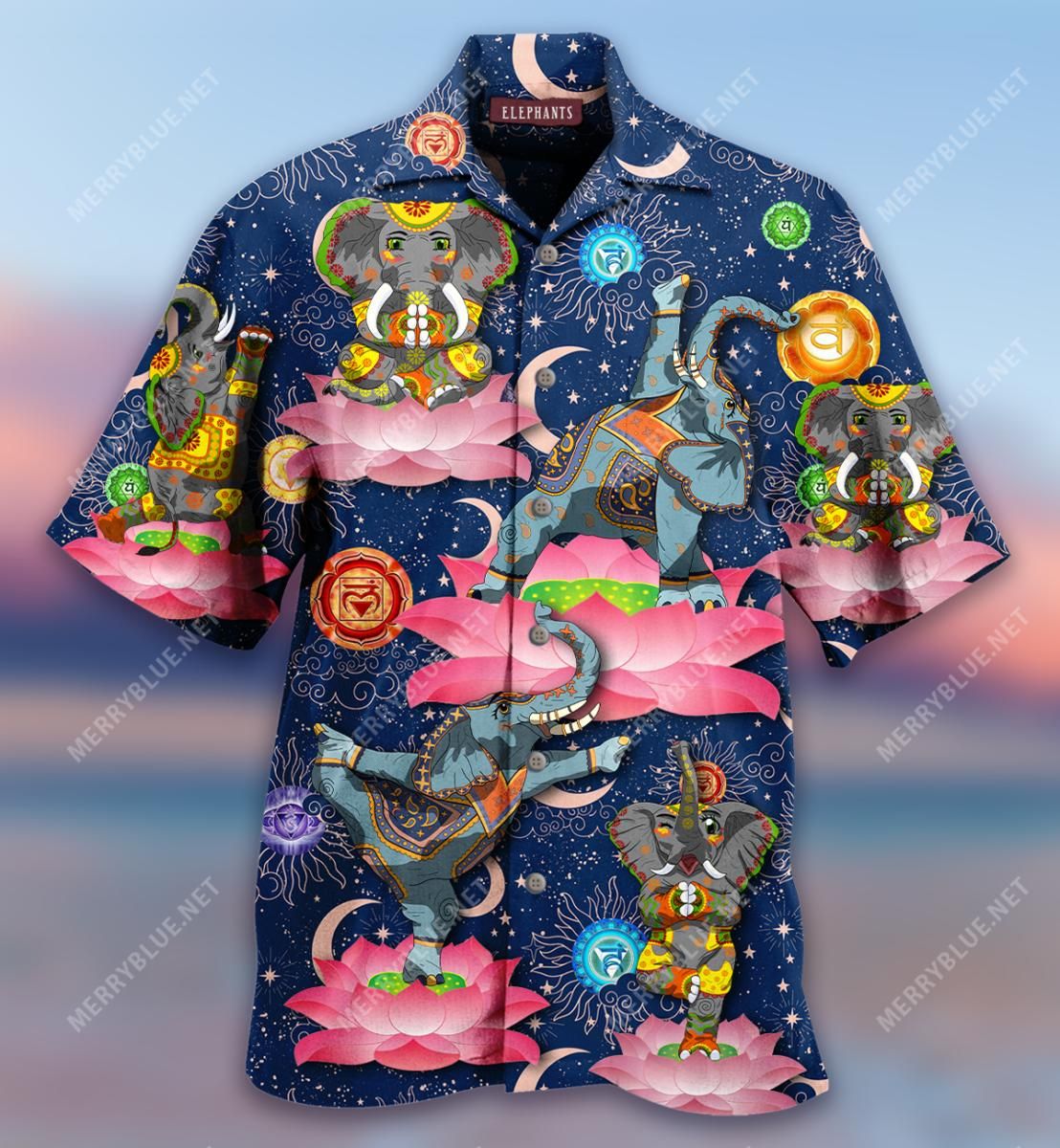 Best Yoga For The Heart Elephant Aloha Hawaiian Shirt Colorful Short Sleeve Summer Beach Casual Shirt For Men And Women