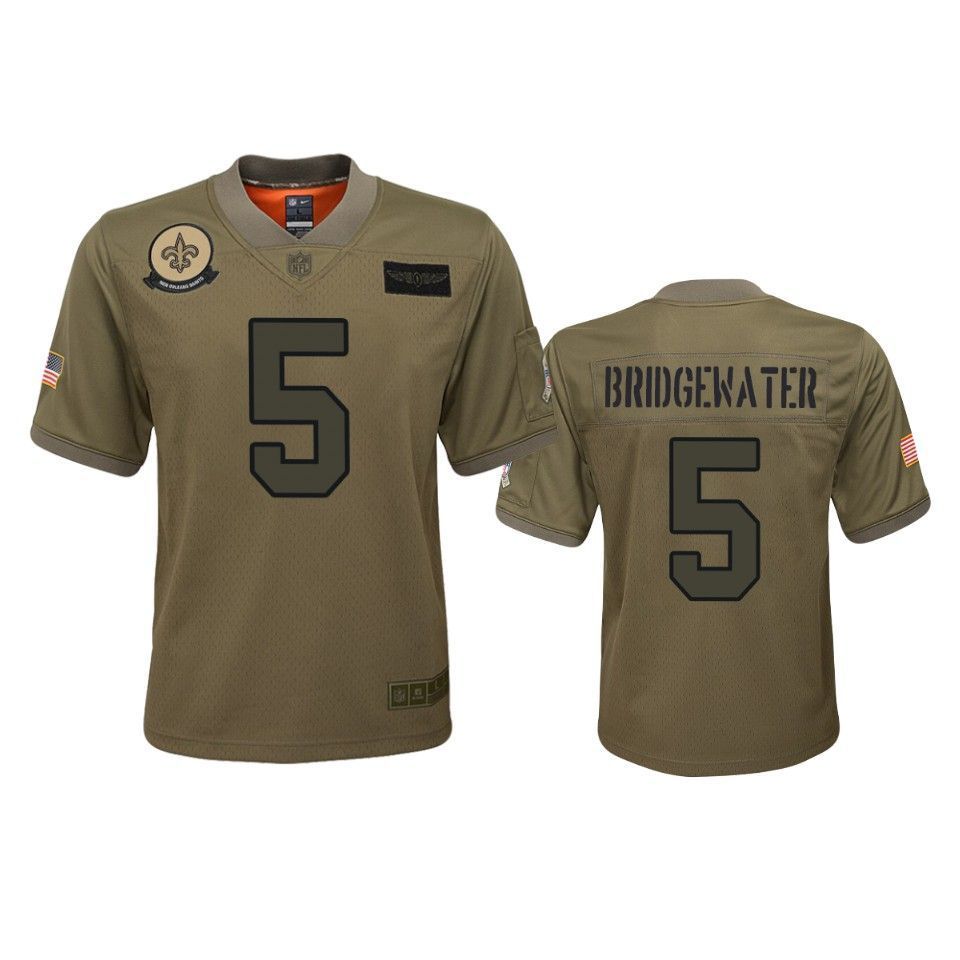 New Orleans Saints Teddy Bridgewater Camo 2019 Salute To Service Youth Jersey