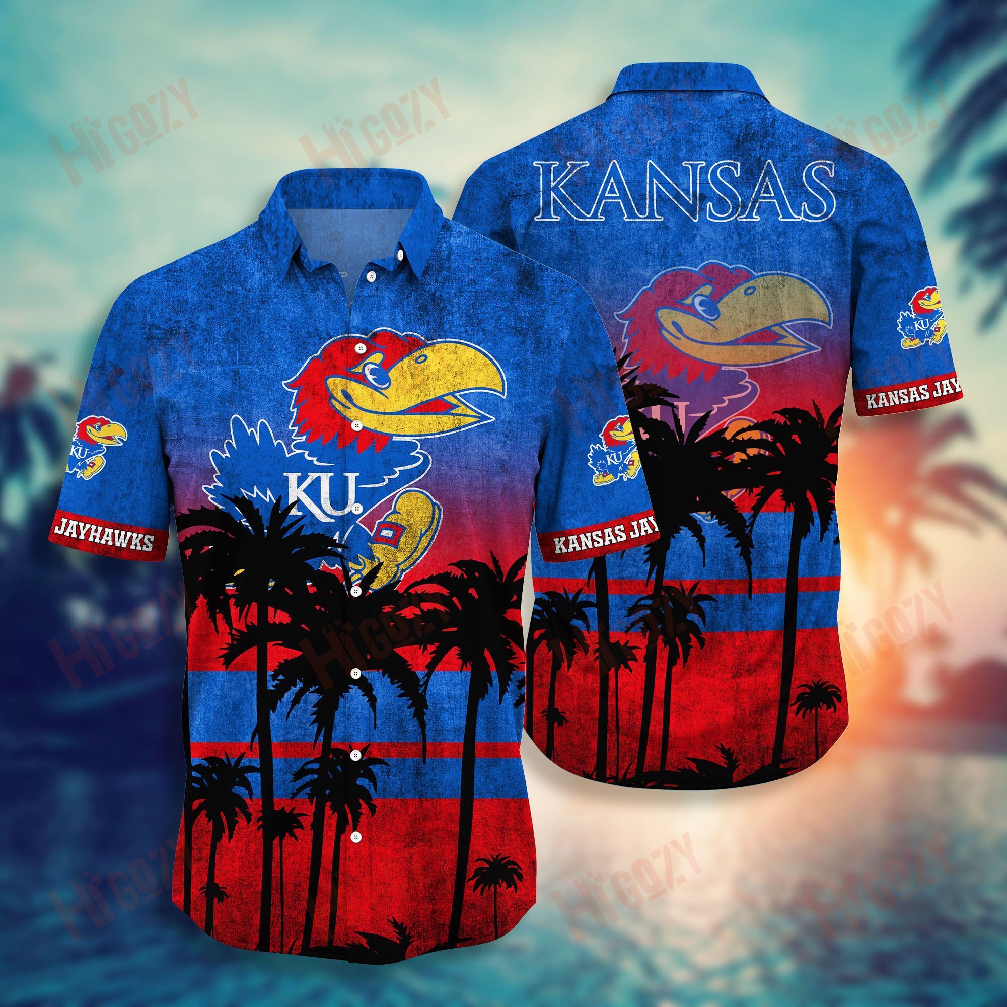 Kansas Jayhawks Hawaiian Shirt Short Style Hot Trending Summer Ha38653