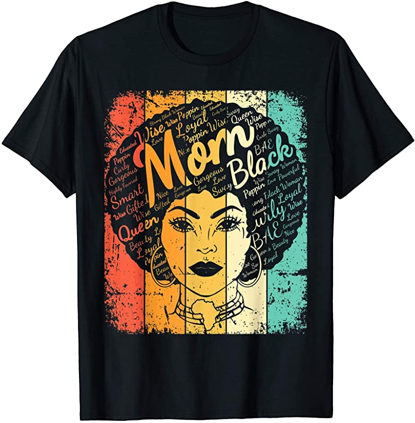 Black Queen Shirt Women Gift Retro Vintage Afro Mom T-Shirt