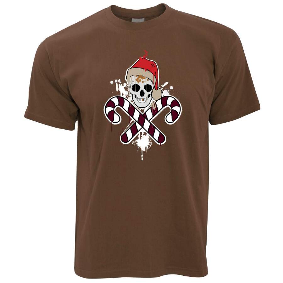 Spooky Christmas T Shirt Skull And Cross Candy Canes